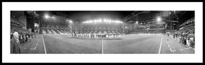 FC København (FCK) vs Chelsea FC i Parken - panoramabillede i sort/hvid
