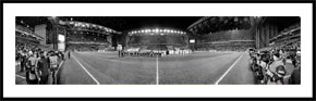 FC København (FCK) vs Manchester United i Parken - panoramabillede i sort/hvid