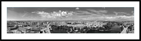 København og Amager - panoramabillede i sort/hvid