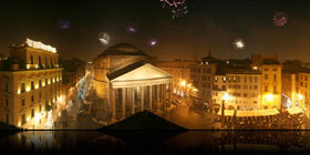 Panorama af Pantheon i Rom fotograferet nytårsaften