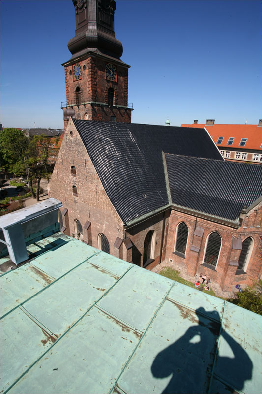 Panoramafotografering fra hustag i Nørregade i København.