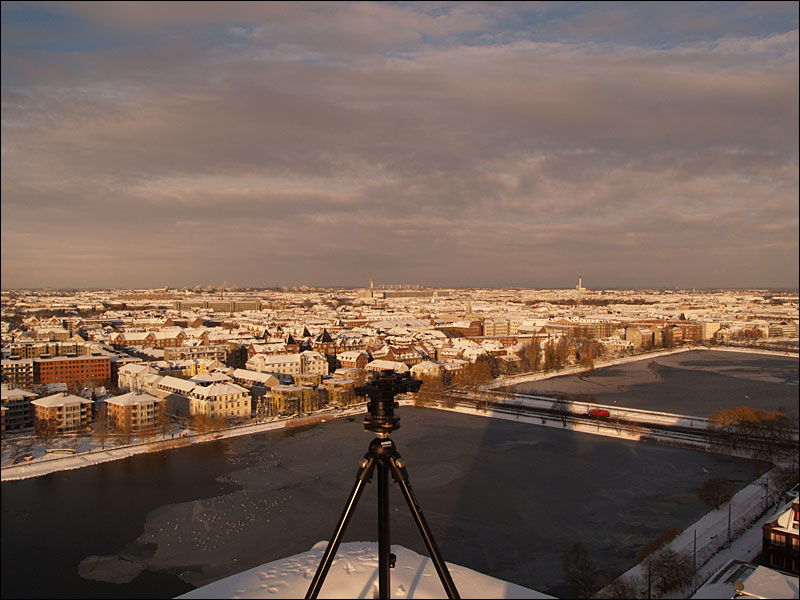 Panoramafotografering fra taget af Hotel Scandic ved Søerne i København.
