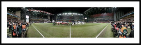FC København (FCK) vs Manchester United i Parken - panoramabillede nedtonet