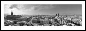 Holmens Kanal og Christiansborg - Panorama i sort/hvid