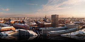 Panorama af København med Hotel Royal
