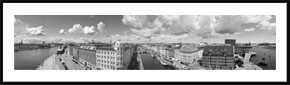 Københavns Havn - panoramabillede i sort/hvid