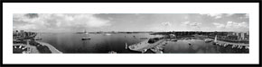 Langelinie Lystbådehavn - 360 graders panoramabillede i sort/hvid