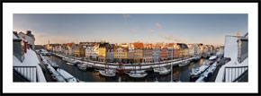 Nyhavns Solside Vinter - panoramabillede i farver