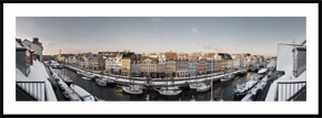 Nyhavns Solside Vinter - panoramabillede nedtonet