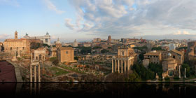 Panorama af Rom fotograferet fra Palatinerhøjen