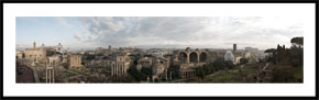 Rom fotograferet fra Palatinerhøjen - panoramabillede nedtonet