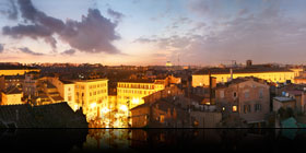 Panorama af Piazza Campo de Fiori i Rom