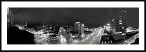 Panorama af Tivoli og Hotel Royal - panoramabillede i sort/hvid